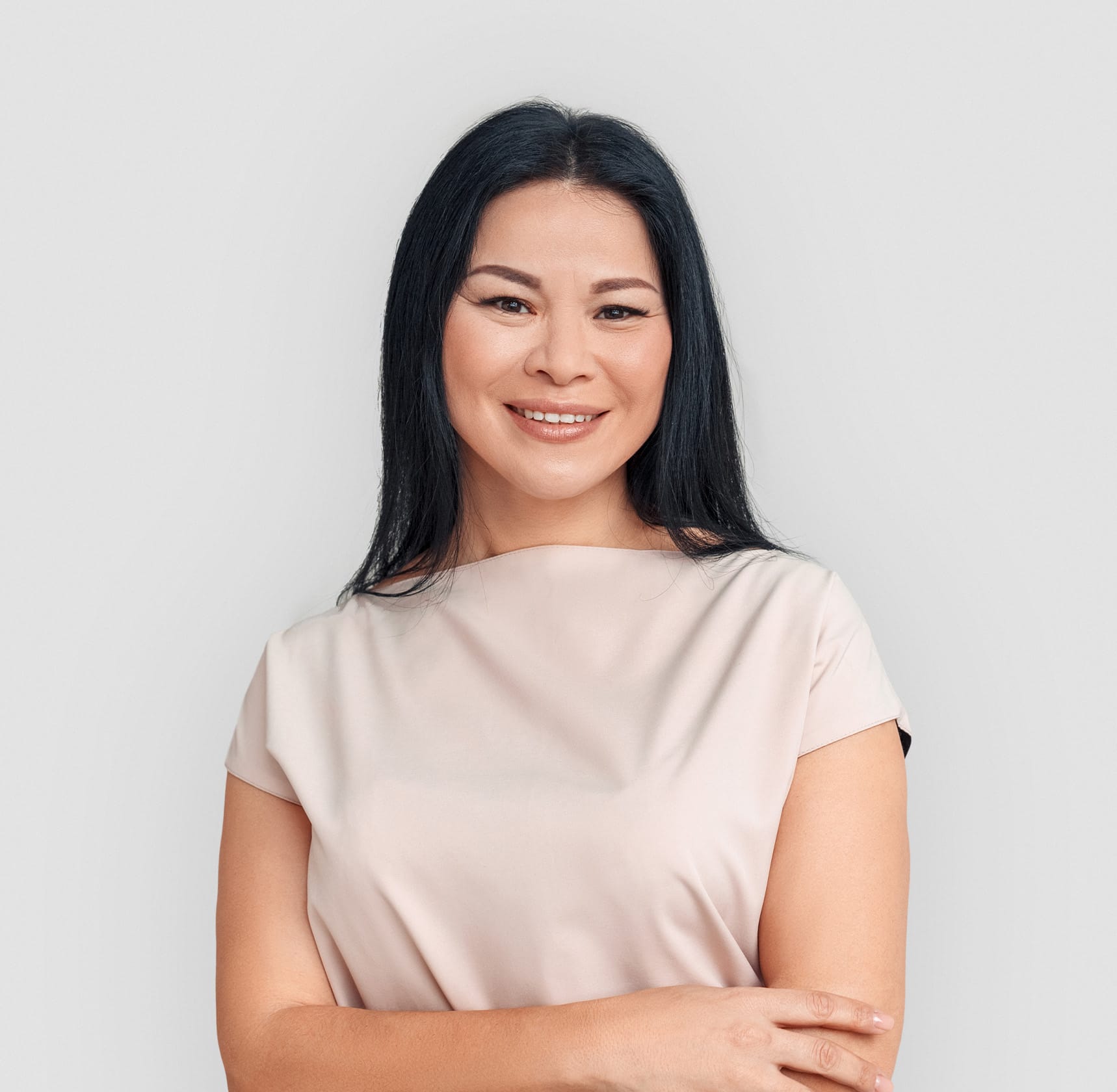 Woman smiling at camera