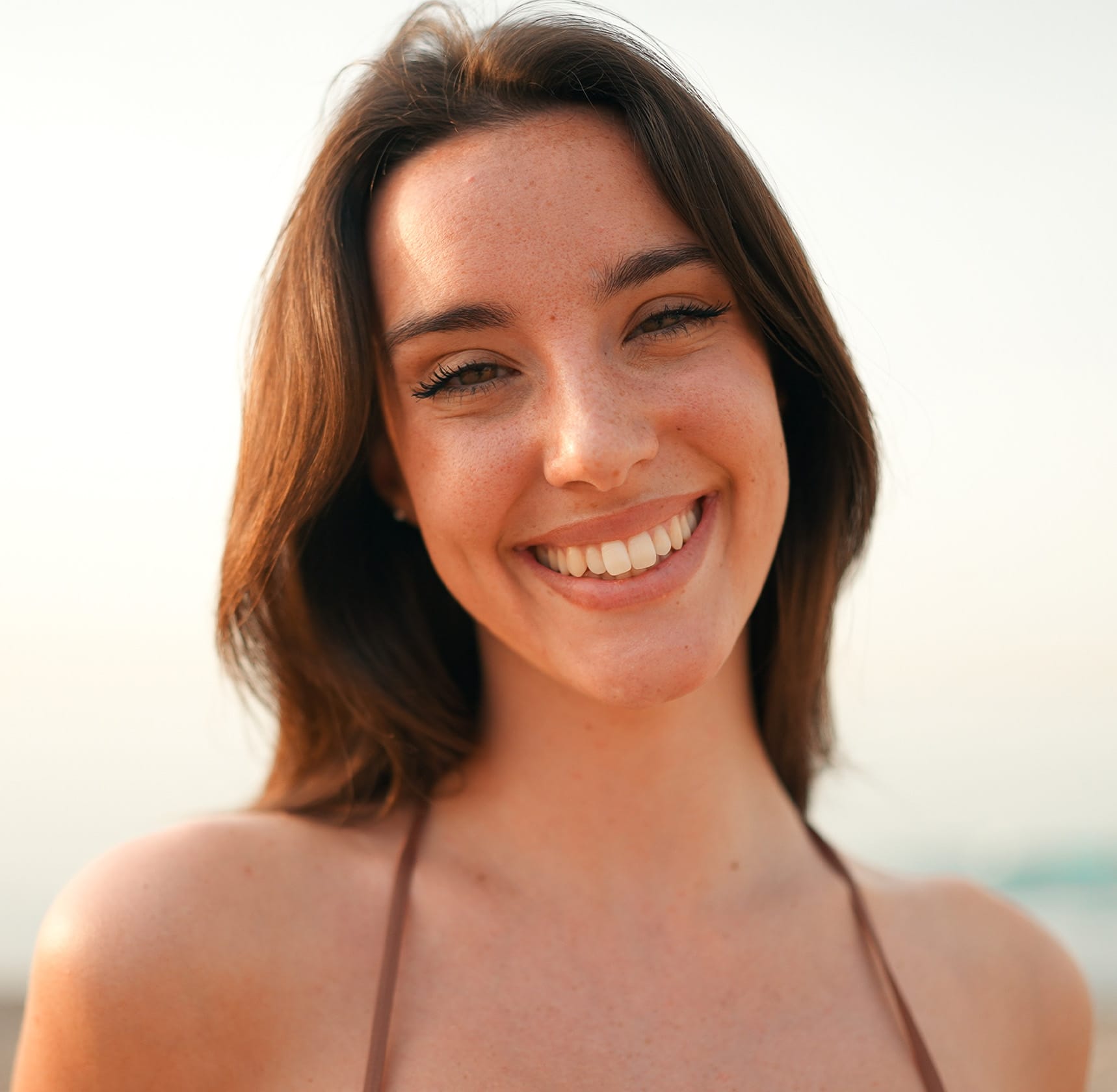 Woman smiling at camera