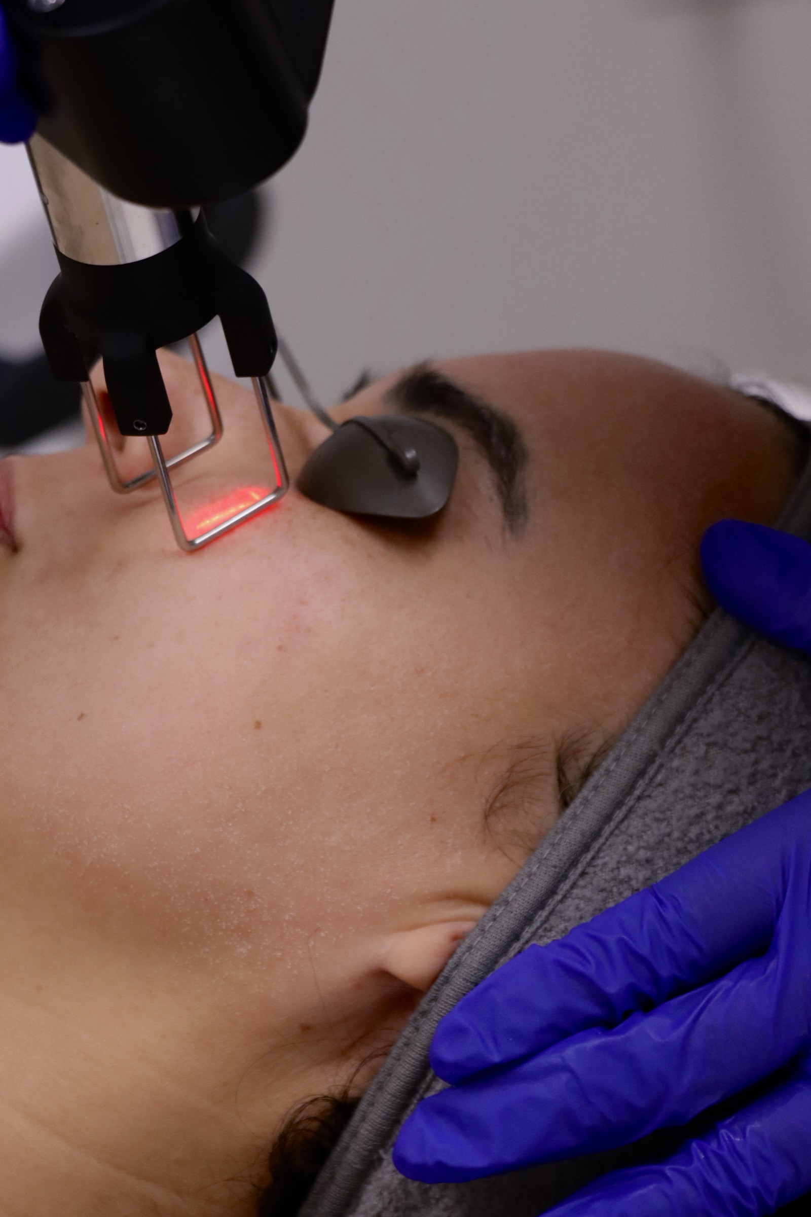 Woman and doctor during treatment