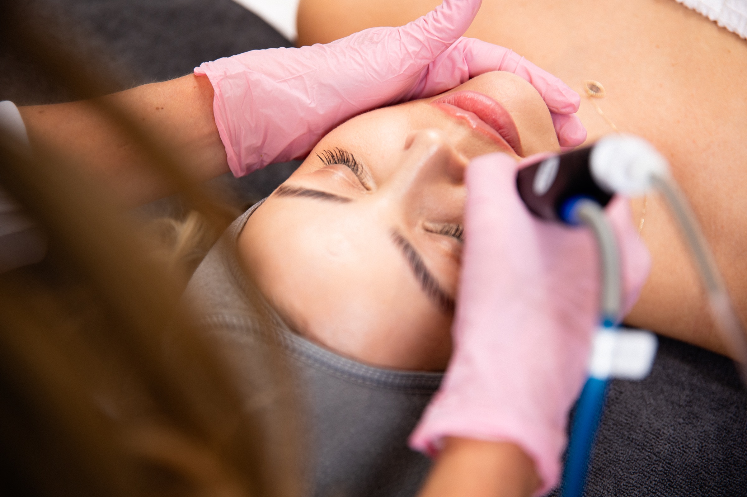 Woman getting injectable treatment